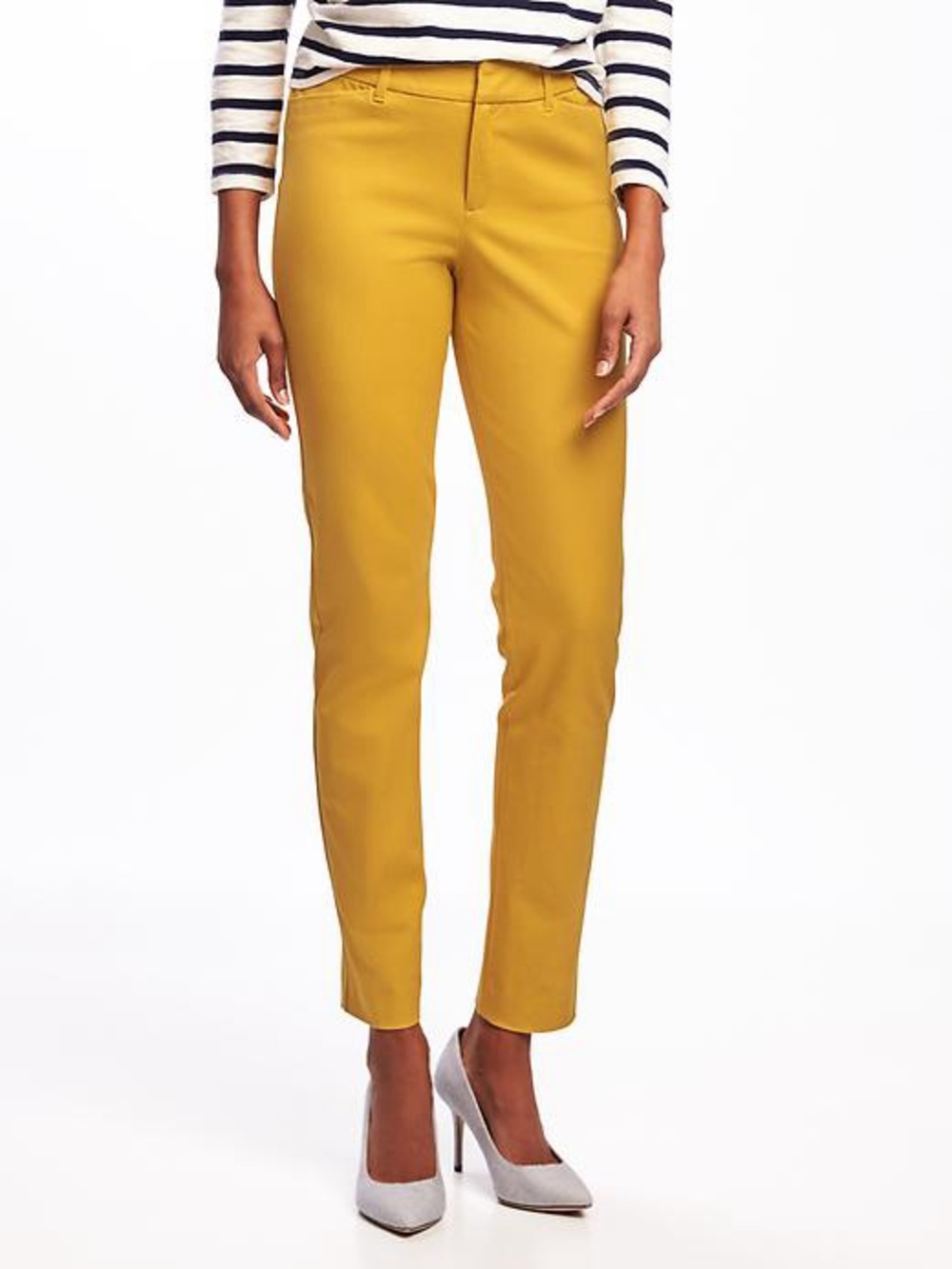 NWT Old Navy Mid-Rise Pixie Mustard Slim Ankle Pants Fall Stretch 14